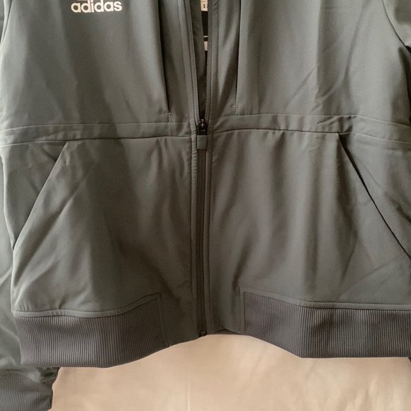 ADIDAS Women's Urban Bomber Jacket in Grey/White Sz Medium - Picture 6 of 8
